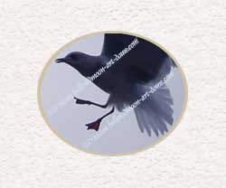 seagull walking in silver sky